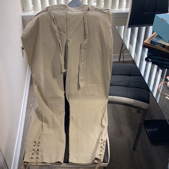 Linen beige tank style Top and dress pants set - Picture 3 of 4